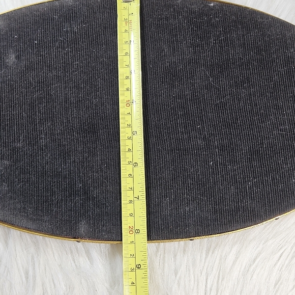 Vintage Oval Vanity Mirror Gold Filigree Bridgerton Regency Rose Accents 16 in - Picture 9 of 11